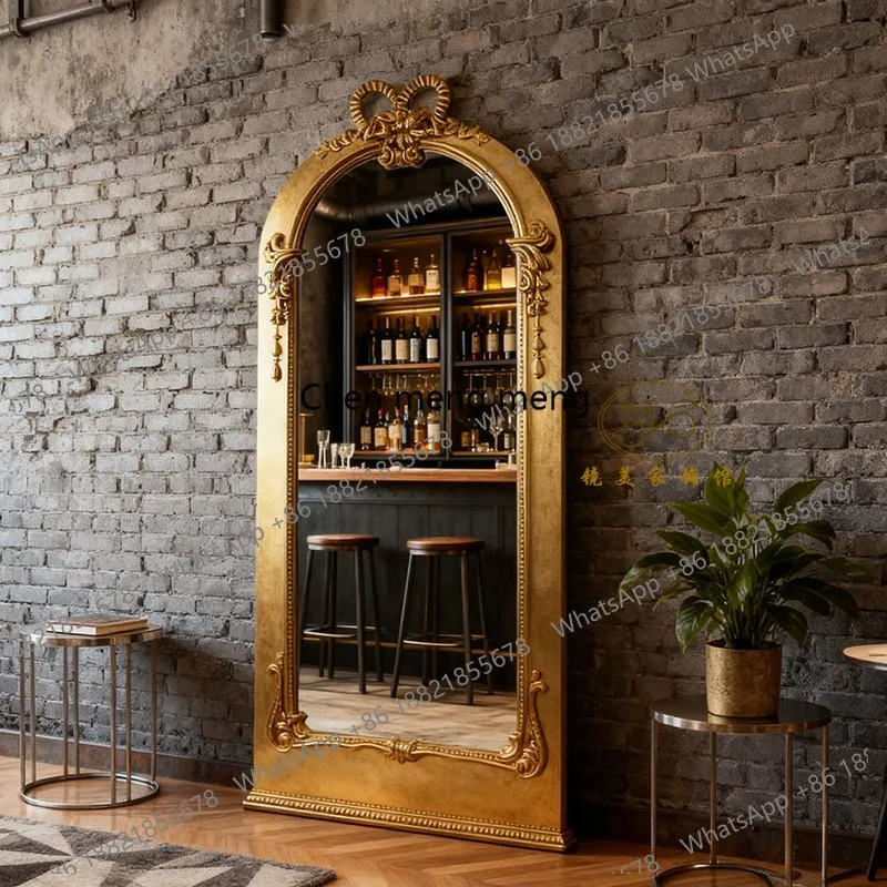 French art bow full body mirror American retro arched floor-to-ceiling full-length mirror European home fitting mirror
French art bow full body mirror American retro arched floor-to-ceiling full-length mirror European home fitting mirror