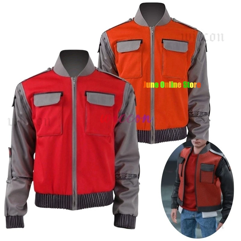Movie Back To Future Marty Cosplay Costume Orange Red Outwear Coat Men COS Outfit Marty Jacket Halloween Carnival Party Dress Up
Movie Back To Future Marty Cosplay Costume Orange Red Outwear Coat Men COS Outfit Marty Jacket Halloween Carnival Party Dress Up