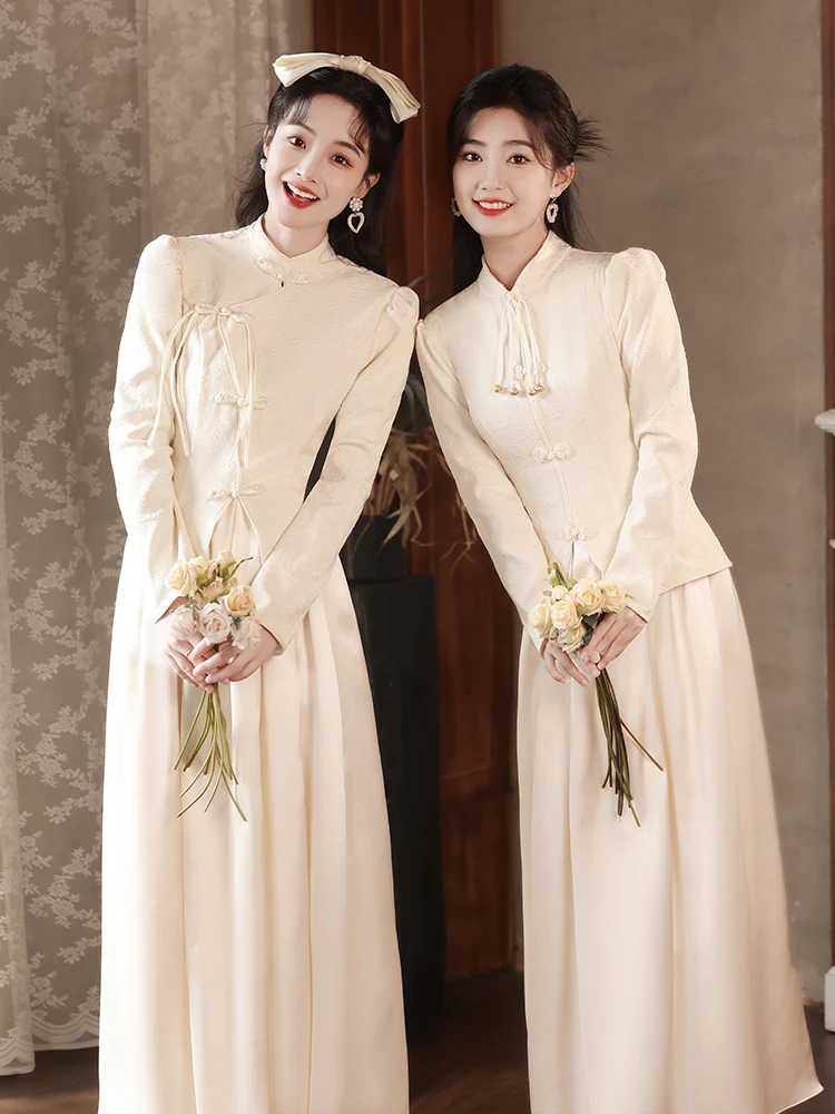 Ele Chinese Sle Maids Dr Long Sve Beautiful Sister up Gown Wearable Daily High Quali Polyester Fiber
Ele Chinese Sle Maids Dr Long Sve Beautiful Sister up Gown Wearable Daily High Quali Polyester Fiber