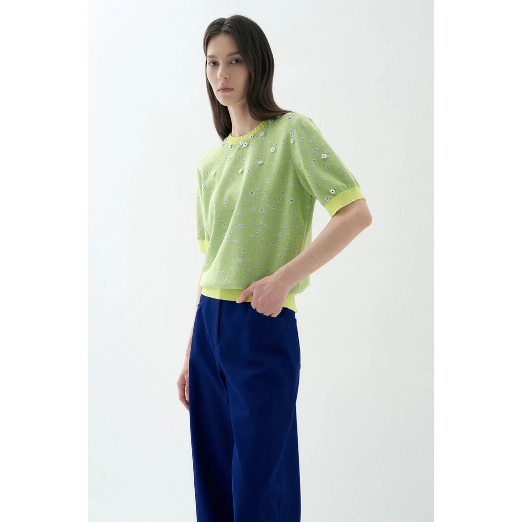 Spring Summer Lemon Cheese LAN26 Color Block round Neck 3D Flower Knitted Short Sleeve Elegant Versatile Women's Top
Spring Summer Lemon Cheese LAN26 Color Block round Neck 3D Flower Knitted Short Sleeve Elegant Versatile Women's Top