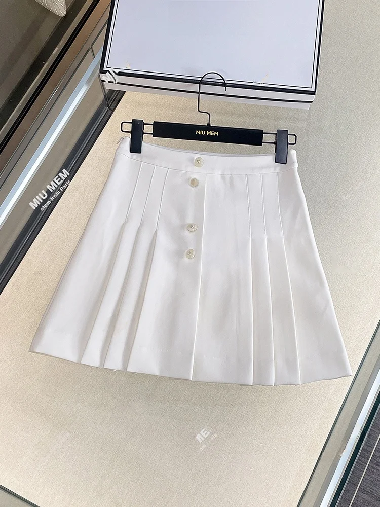 Ele White Pleated Skirt Gentle Sle High Waist Design Polyester Fiber Casual Commute Sle Button Detailing A-Line ...
Ele White Pleated Skirt Gentle Sle High Waist Design Polyester Fiber Casual Commute Sle Button Detailing A-Line ...
