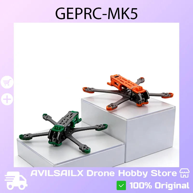GEPRC GEP-MK5 O4 Pro Mark5 5-inch Carbon Fiber Frame - RC FPV Quadcopter Replacement Part
GEPRC GEP-MK5 O4 Pro Mark5 5-inch Carbon Fiber Frame - RC FPV Quadcopter Replacement Part