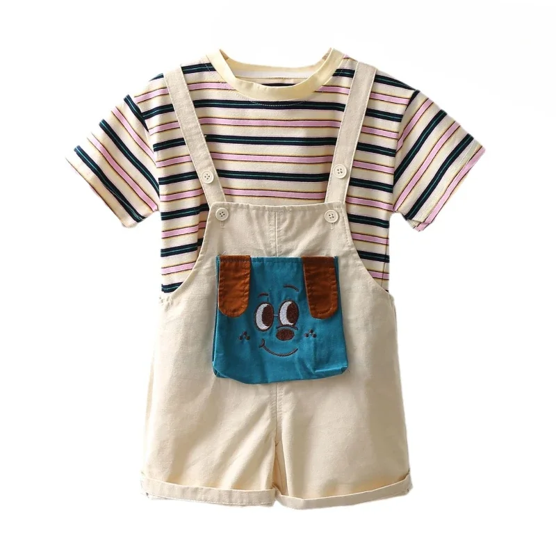 New Summer Baby Clothes Suit Children Boys Clothing T-Shirt Strap Shorts 2Pcs/Set Toddler Casual Striped Costume Kids Tracksuits
New Summer Baby Clothes Suit Children Boys Clothing T-Shirt Strap Shorts 2Pcs/Set Toddler Casual Striped Costume Kids Tracksuits