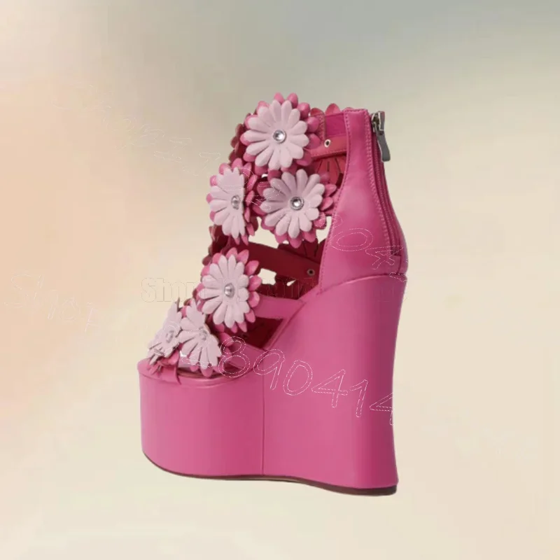 Rose Red Appliques Wedges Heel Platform Sandals Back Zipper Women Shoes Open Toe Fashion Party Banquet 2025 Zapatos Para Mujere
Rose Red Appliques Wedges Heel Platform Sandals Back Zipper Women Shoes Open Toe Fashion Party Banquet 2025 Zapatos Para Mujere