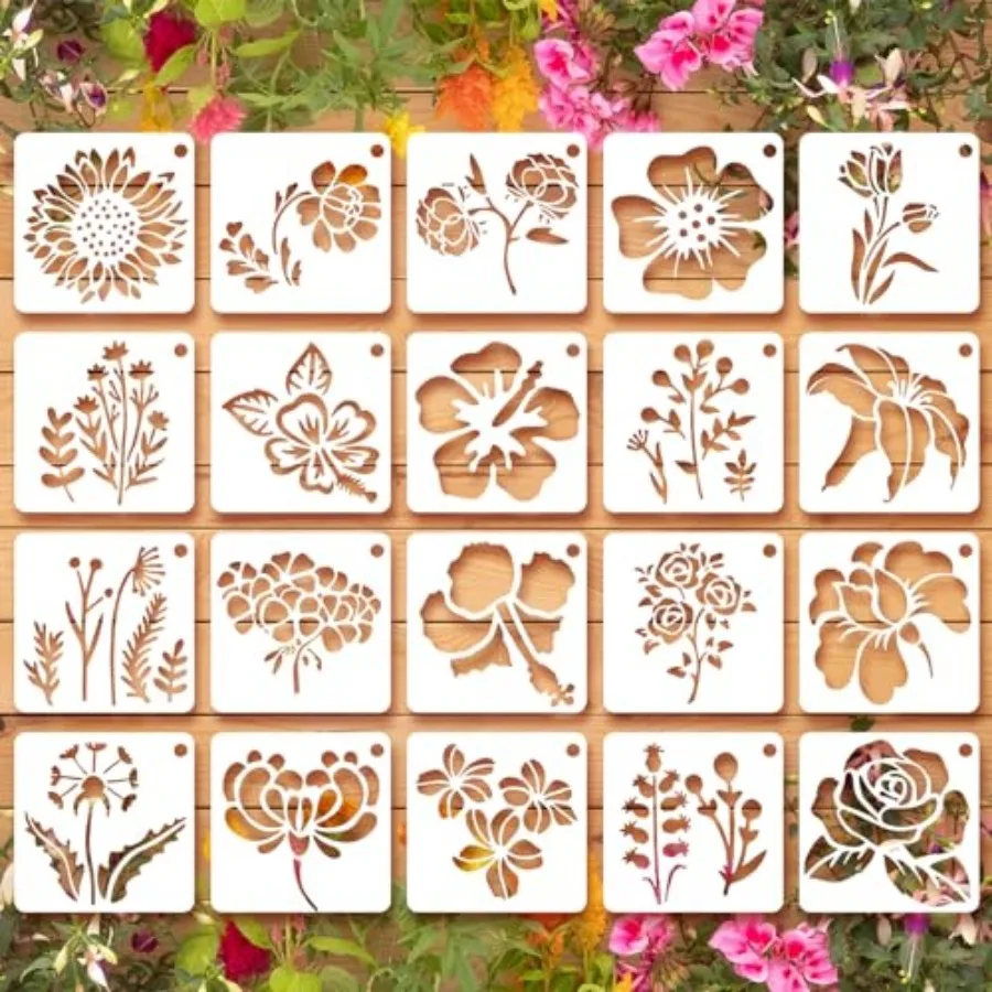 20 Pcs 2.95 Inch Flower Stencils for Crafts, Rock Painting, Home Decor
20 Pcs 2.95 Inch Flower Stencils for Crafts, Rock Painting, Home Decor