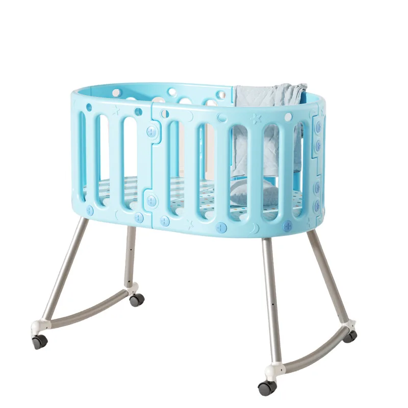 Modern Multifunctional Splicing Bed for Newborn Baby Cradle Rocking Bed Movable Children's Dining Chair Learning Table Plastic