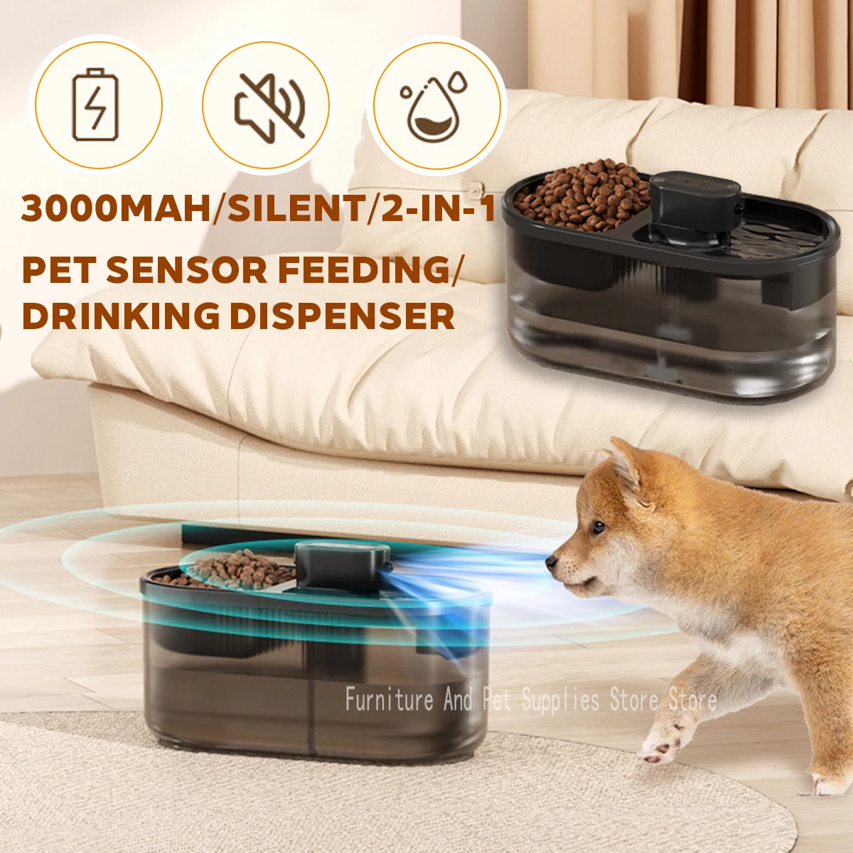 Pet Cat Automatic Induction Feeder Water Dispenser Large Capacity Water Dispenser Dry Wet Separation Food Container Pet Supplies
Pet Cat Automatic Induction Feeder Water Dispenser Large Capacity Water Dispenser Dry Wet Separation Food Container Pet Supplies