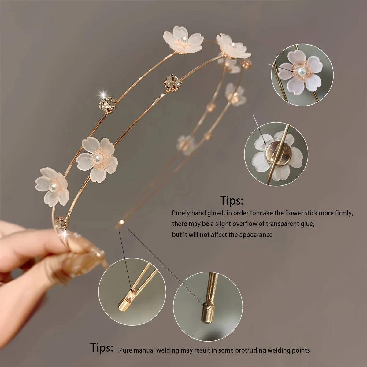 1 piece of women's double-layer thin flower rhinestone alloy hair ring, forest style fairy style hair clip, simple and elegant new hair accessory suitable for wearing outdoors
1 piece of women's double-layer thin flower rhinestone alloy hair ring, forest style fairy style hair clip, simple and elegant new hair accessory suitable for wearing outdoors