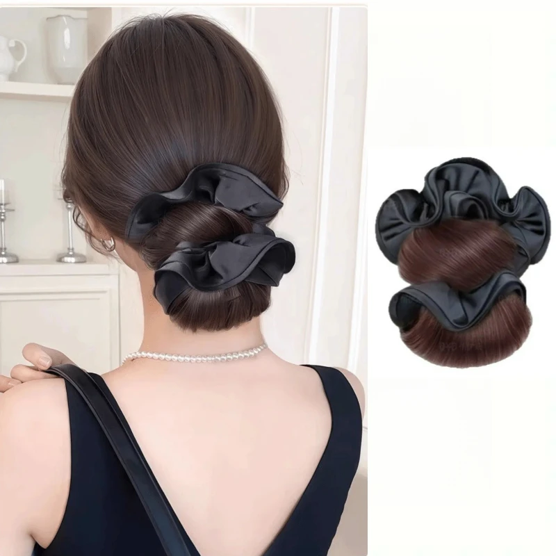Elegant Synthetic Satin Hair Tie Chignon Bun With Claw Clip Ponytail Hair Extensions Fluffy Curly Bun Hair for Women Daily Use
Elegant Synthetic Satin Hair Tie Chignon Bun With Claw Clip Ponytail Hair Extensions Fluffy Curly Bun Hair for Women Daily Use