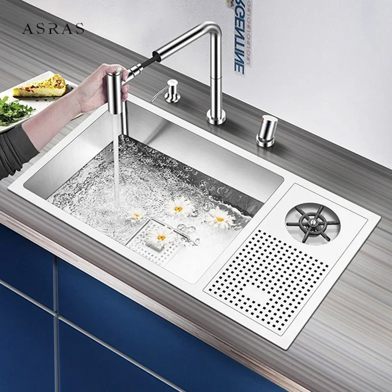 ASRAS New SUS 304 Stainless Steel High Pressure Cup Rinser Kitchen Sink Handmade Brushed Undermount Bar Counter kitchen Sinks
ASRAS New SUS 304 Stainless Steel High Pressure Cup Rinser Kitchen Sink Handmade Brushed Undermount Bar Counter kitchen Sinks