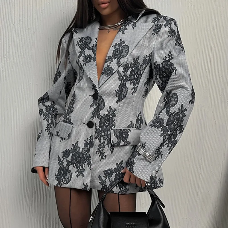 European American Cross-border Women Clothing Spring Coat New Temperament High-end Printing Slim Suit Jacket Suit Top Blazer
European American Cross-border Women Clothing Spring Coat New Temperament High-end Printing Slim Suit Jacket Suit Top Blazer