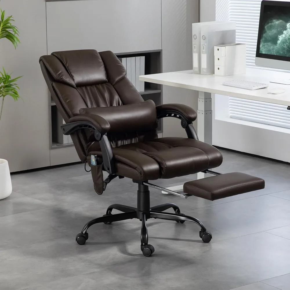 Office Chair with 6 Vibration Points, PU Leather Reclining Computer Chair, Ergonomic Desk Chair with Footrest Adjustable Height
Office Chair with 6 Vibration Points, PU Leather Reclining Computer Chair, Ergonomic Desk Chair with Footrest Adjustable Height