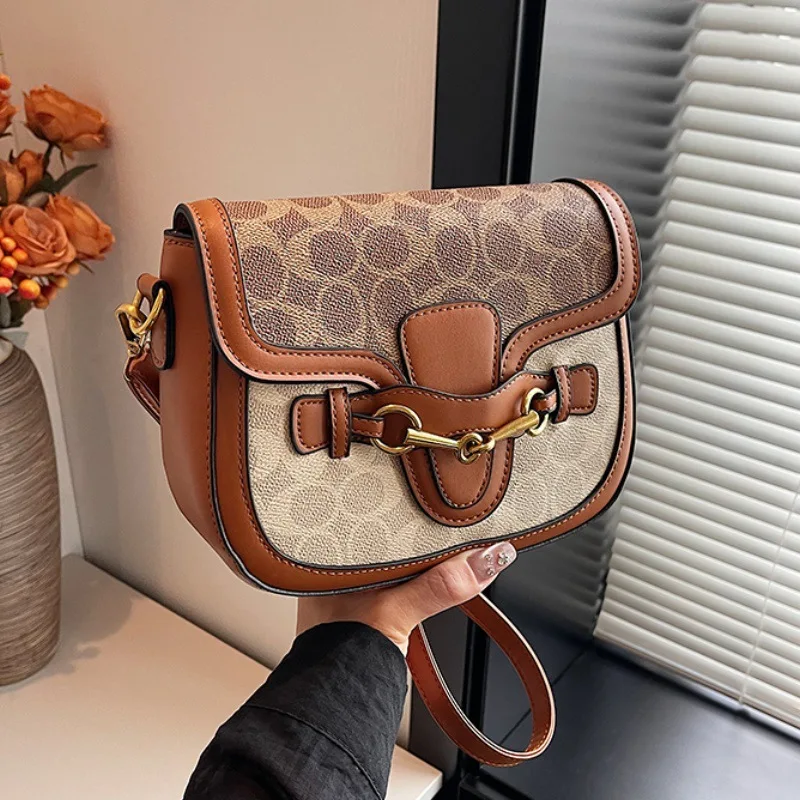 Luxury Inspired Color Block Saddle Crossbody Bag, Classic Horsebit Hardware Printed Mini Shoulder Handbag
Luxury Inspired Color Block Saddle Crossbody Bag, Classic Horsebit Hardware Printed Mini Shoulder Handbag