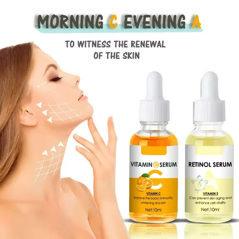 2PCS/Set Vitamin C Whitening Face Serum Hyaluronic Acid Retinol Facial Essence Purifying Serum Dark Spot Remover Skin Care 10ml
2PCS/Set Vitamin C Whitening Face Serum Hyaluronic Acid Retinol Facial Essence Purifying Serum Dark Spot Remover Skin Care 10ml