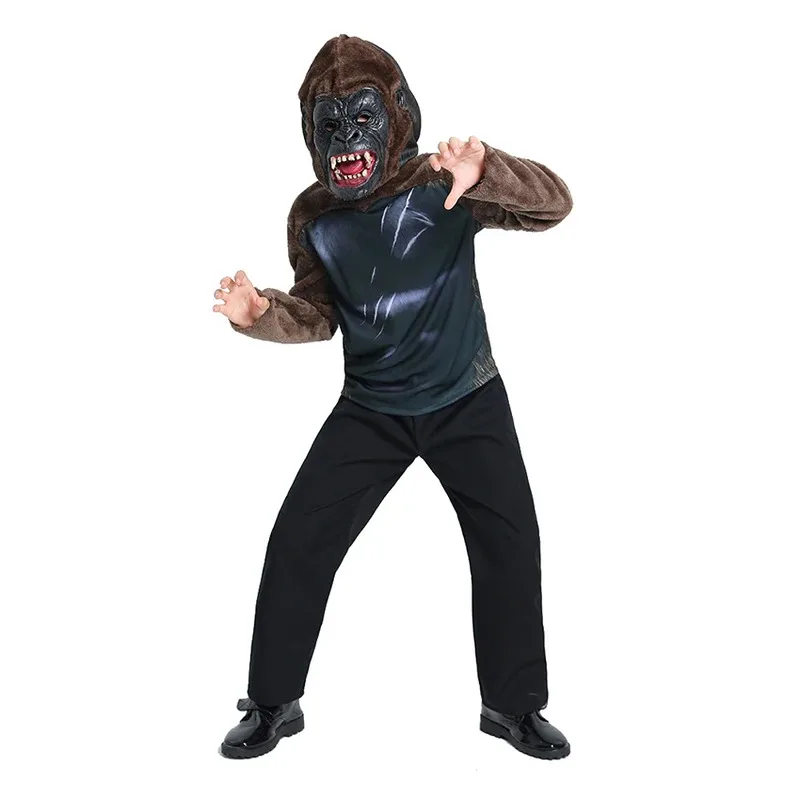Chimpanzee King Kong Fursuit Gorilla Top Halloween Costume for Kid Mask Masquerade Cosplay Carnival Festival Disguise Dress Suit
Chimpanzee King Kong Fursuit Gorilla Top Halloween Costume for Kid Mask Masquerade Cosplay Carnival Festival Disguise Dress Suit