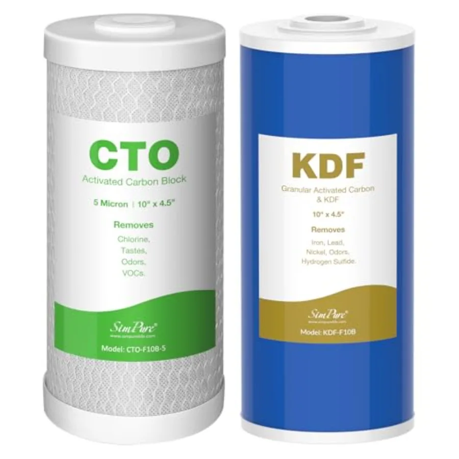 Комплект фильтров для воды для всего дома, 5 микрон, 10x4.5 дюйма, CTO+GAC/KDF, 2-ступенчатый, угольный и для удаления тяжелых металлов, для DB10C-2KDF
Комплект фильтров для воды для всего дома, 5 микрон, 10x4.5 дюйма, CTO+GAC/KDF, 2-ступенчатый, угольный и для удаления тяжелых металлов, для DB10C-2KDF