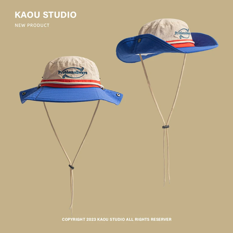 Summer Foldable Storage Quick-drying Sun Cap Color Matching Embroidery Camping Eaves Windproof Lace Up Men and Women Bucket Hat
Summer Foldable Storage Quick-drying Sun Cap Color Matching Embroidery Camping Eaves Windproof Lace Up Men and Women Bucket Hat