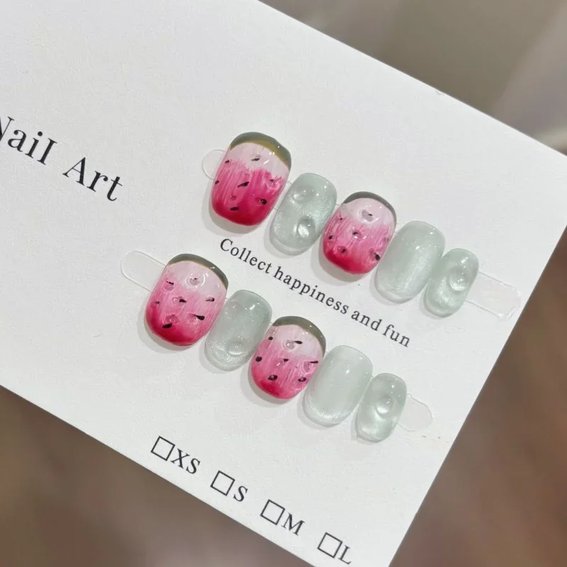 10Pcs Adorable Short Square Press-On Nails Handcrafted Summer Watermelon Fruit Design Perfect for Girls' Daily Nail Art Beauty
10Pcs Adorable Short Square Press-On Nails Handcrafted Summer Watermelon Fruit Design Perfect for Girls' Daily Nail Art Beauty