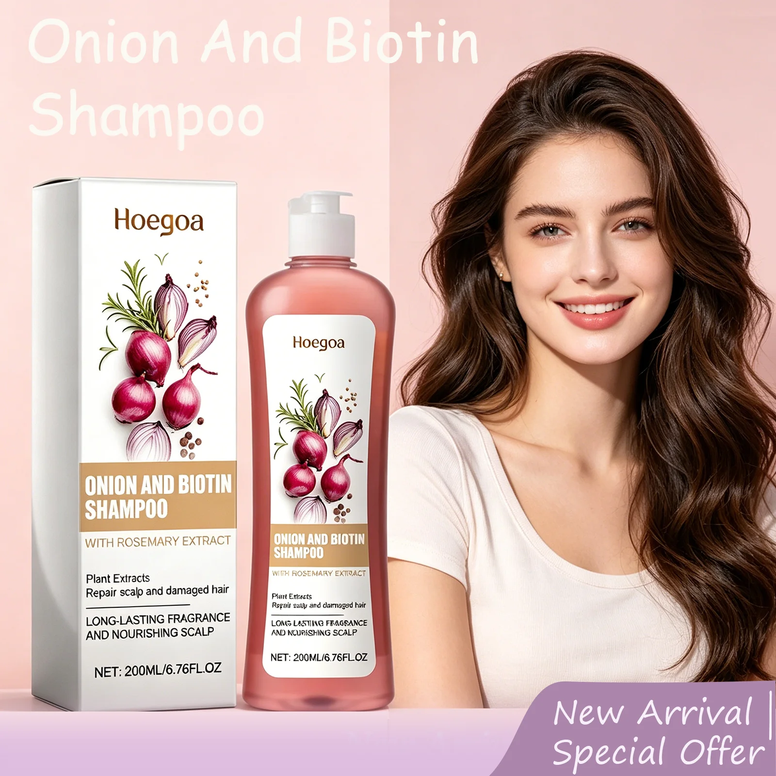 HOEGOA 200mL Onion And Biotin Shampoo Promotes Hair Growth Prevents Hair Loss Strengthens Scalp Nourishes Shampoo For Women
HOEGOA 200mL Onion And Biotin Shampoo Promotes Hair Growth Prevents Hair Loss Strengthens Scalp Nourishes Shampoo For Women