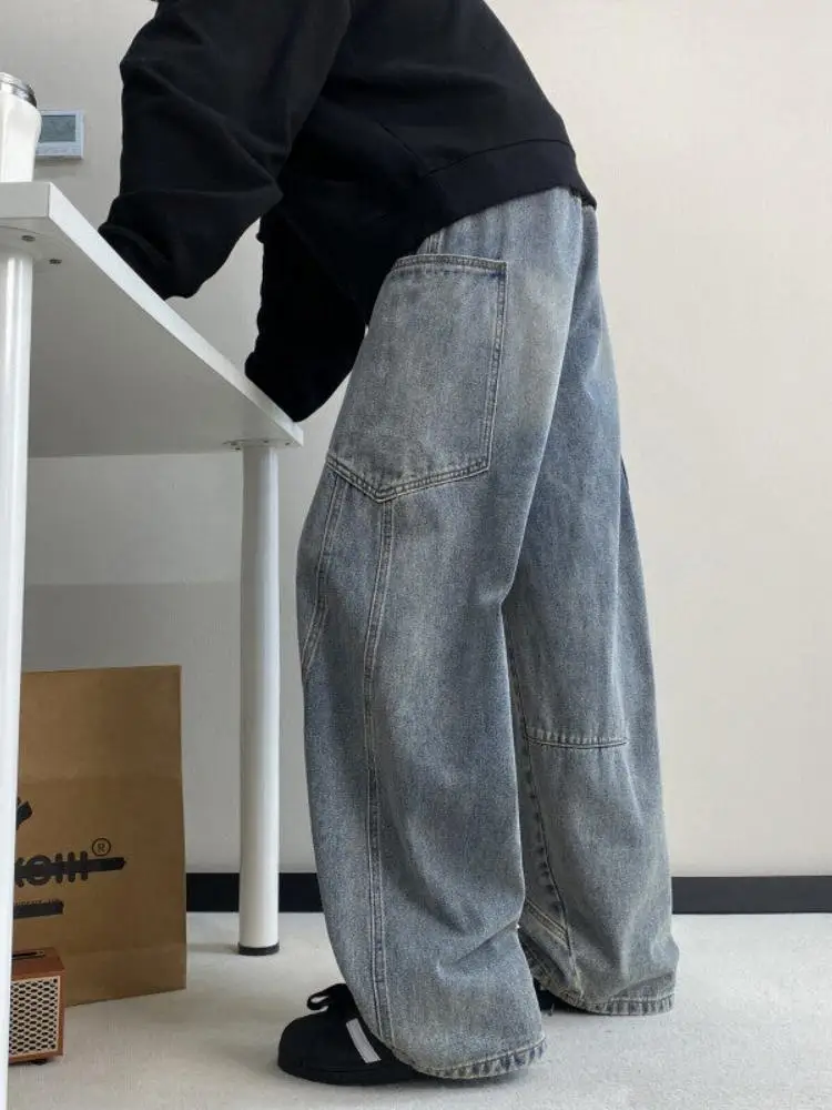 Men's Curved Blade Jeans High Street Straight Leg Wide Leg Pants Retro Workwear Spring Autumn Faionable Vintage Denim Jeans
Men's Curved Blade Jeans High Street Straight Leg Wide Leg Pants Retro Workwear Spring Autumn Faionable Vintage Denim Jeans