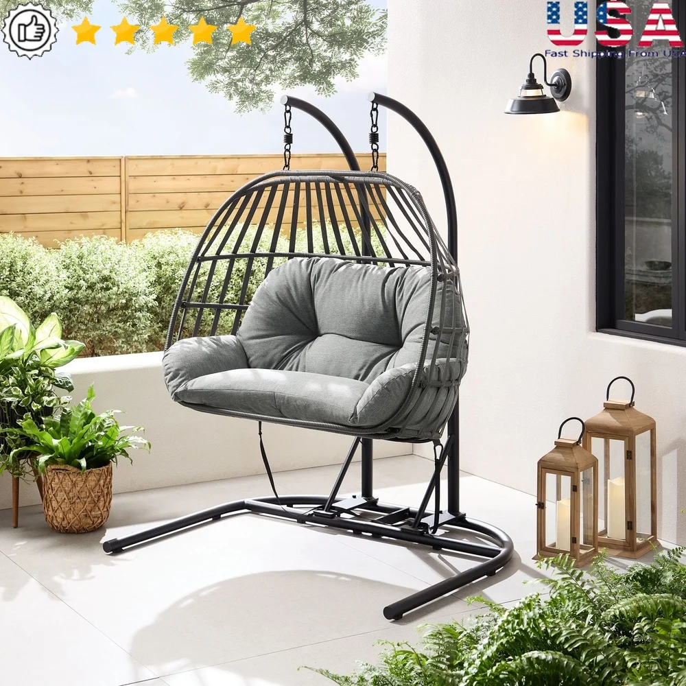Outdoor Wicker Patio Double Hanging Egg Chair with UV Resistant Frame Water Resistant Cushion Easy Assembly Garden Balcony
Outdoor Wicker Patio Double Hanging Egg Chair with UV Resistant Frame Water Resistant Cushion Easy Assembly Garden Balcony