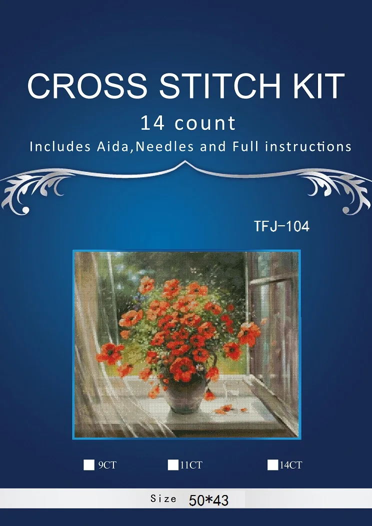 Embroidery Counted Cross Stitch Kits, Needlework-Crafts, 14 Ct DMC Color, DIY Arts, Handmade Decor, Red Flowers, New
Embroidery Counted Cross Stitch Kits, Needlework-Crafts, 14 Ct DMC Color, DIY Arts, Handmade Decor, Red Flowers, New