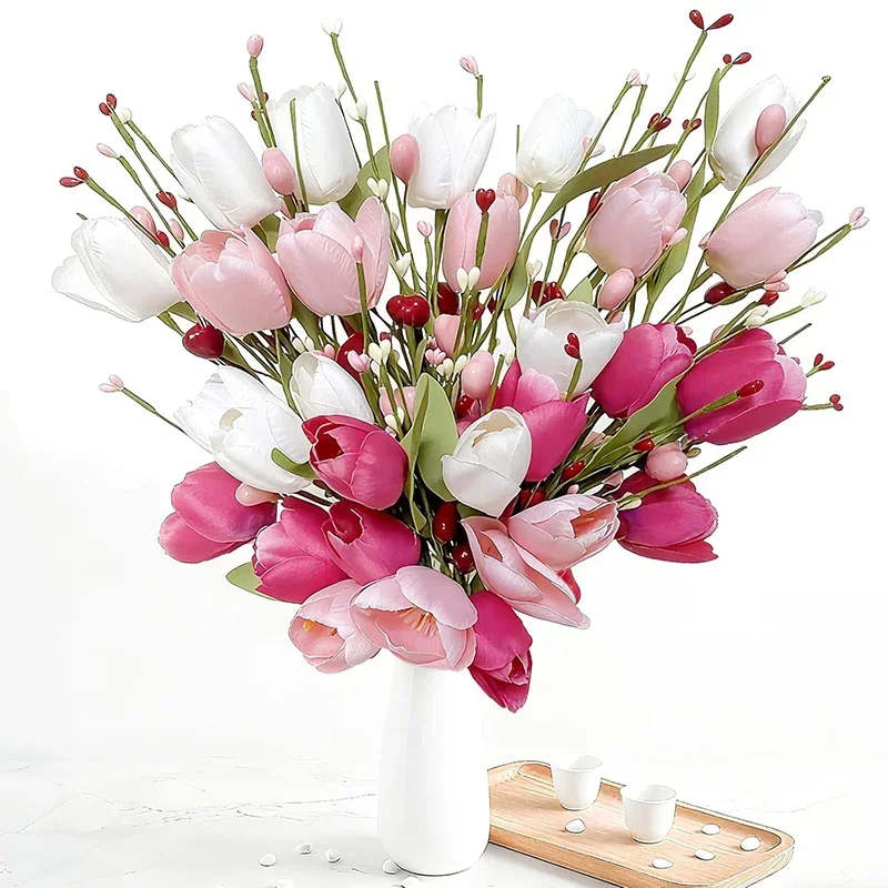 2026New model Advanced Top Quality 42cm Valentine's Day Artificial Tulip Berries Flowers for Wedding Home Party Center Ornaments
2026New model Advanced Top Quality 42cm Valentine's Day Artificial Tulip Berries Flowers for Wedding Home Party Center Ornaments