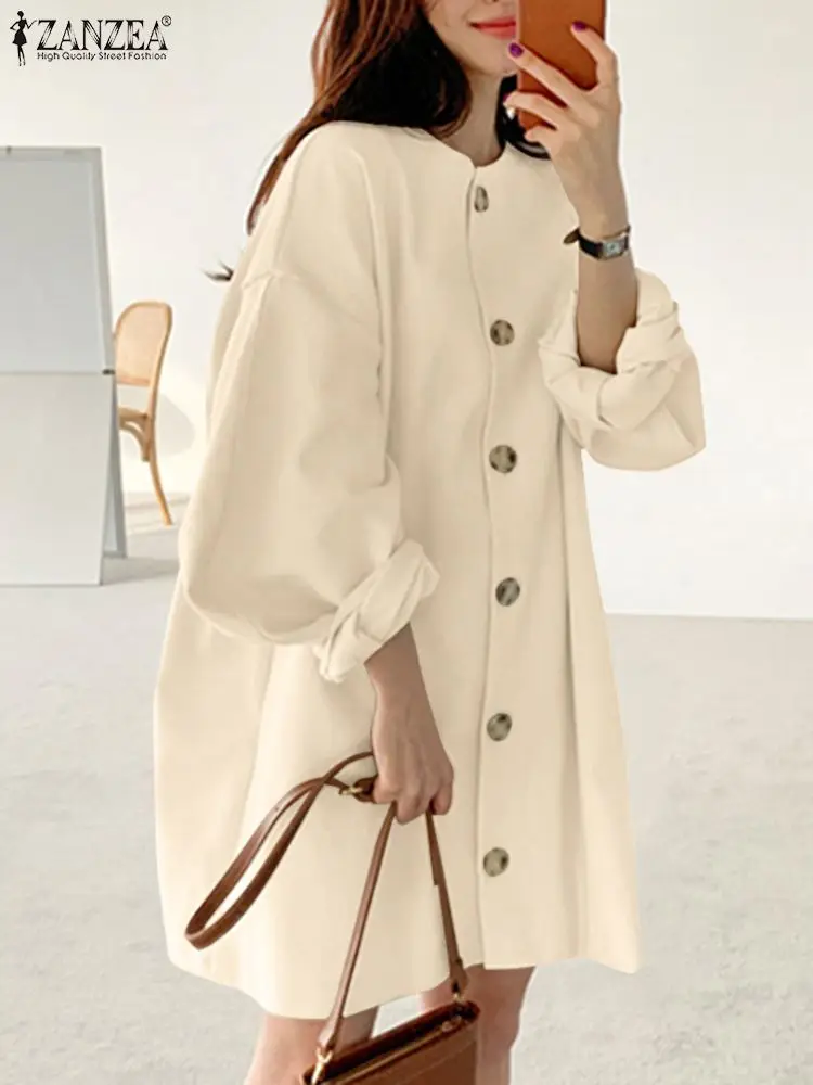 ZANZEA 2024 Spring Long Coat Round Neck Loose Jackets Women Elegant Fashion Lantern Long Sleeve Outwear Korean Buttons Long Coat
ZANZEA 2024 Spring Long Coat Round Neck Loose Jackets Women Elegant Fashion Lantern Long Sleeve Outwear Korean Buttons Long Coat