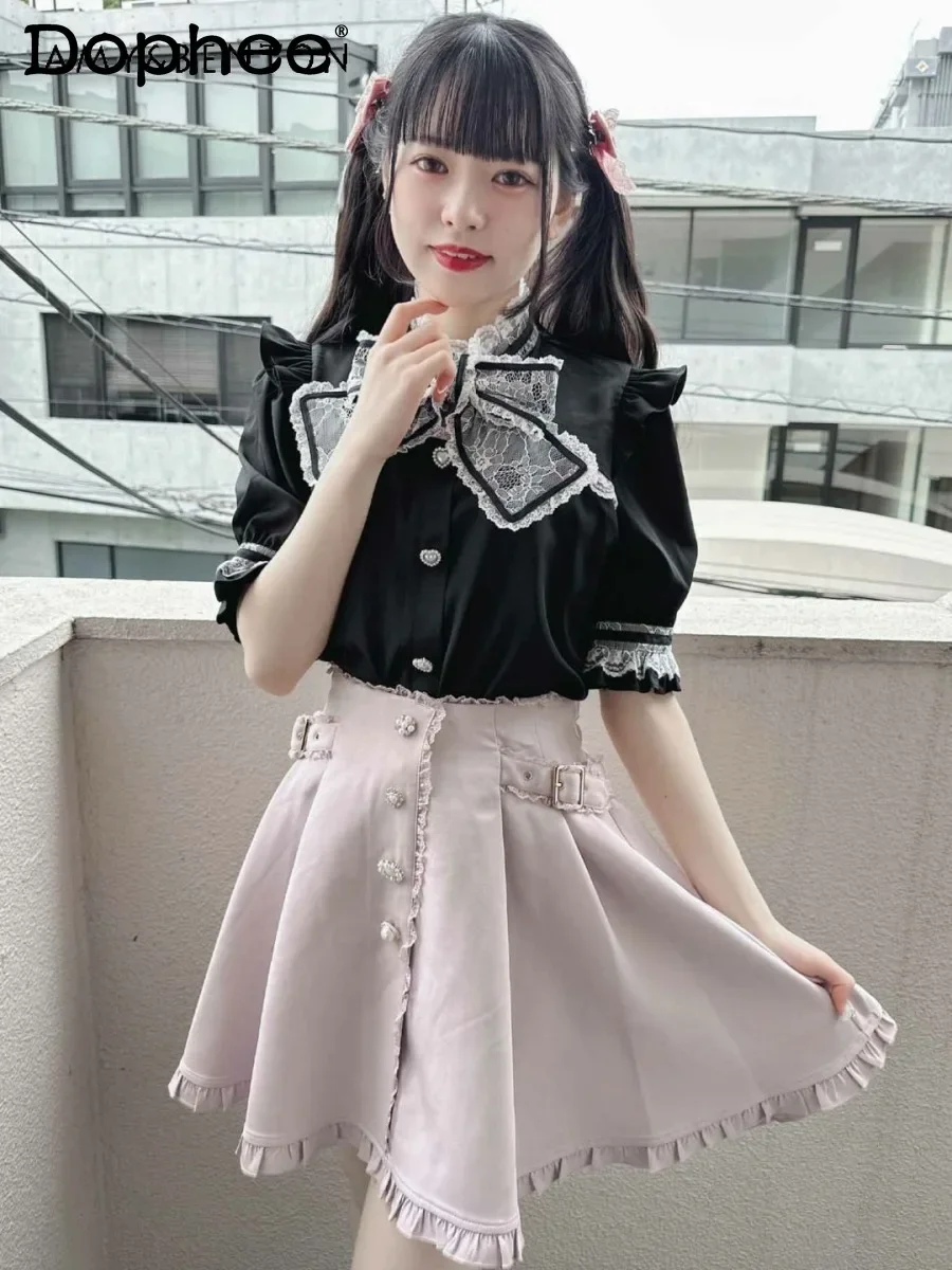 Japanese Rojita Skirt Side Buckle Sweet Women's Skirts Summer New High Waist Slimming A- Line Bubble Pleated Skirt for Student
Japanese Rojita Skirt Side Buckle Sweet Women's Skirts Summer New High Waist Slimming A- Line Bubble Pleated Skirt for Student