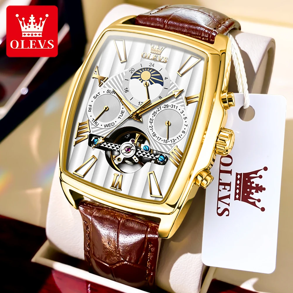 OLEVS Men's Mechanical Watch Date Square Dial Original Leather strap Watch Waterproof Luminous Skeleton Automatic Watch for Men
OLEVS Men's Mechanical Watch Date Square Dial Original Leather strap Watch Waterproof Luminous Skeleton Automatic Watch for Men