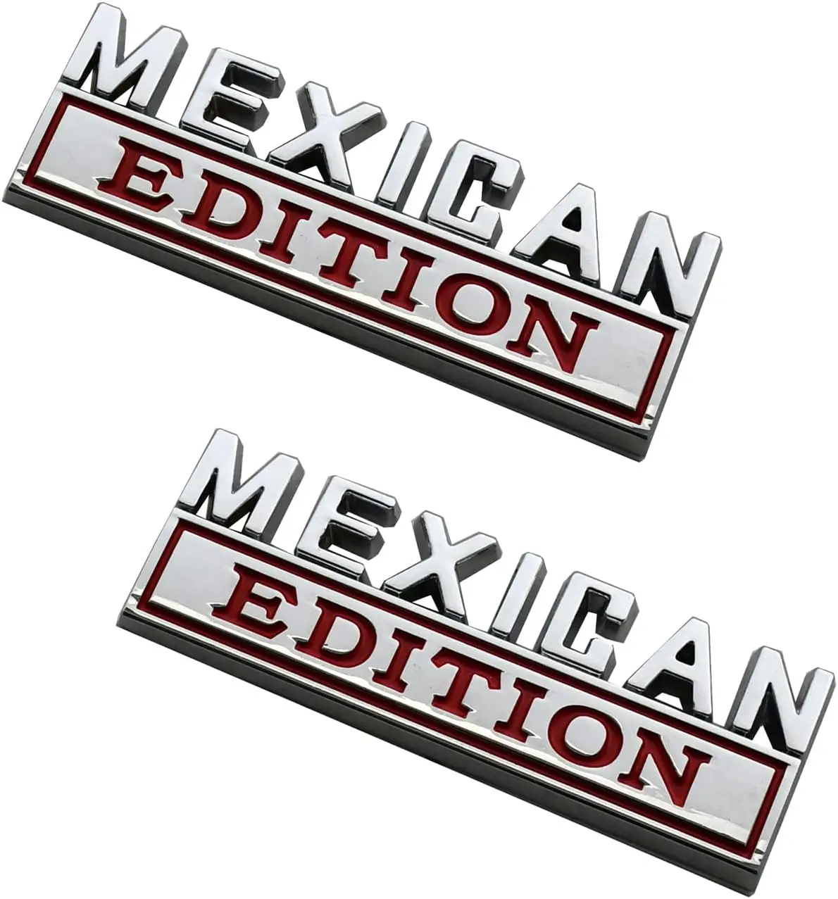 2pcs Metal Mexican Edition Emblem, 3D Auto Side Fender Rear Bumper Badge Decor Decals for Car Truck SUV (Silver Red)
2pcs Metal Mexican Edition Emblem, 3D Auto Side Fender Rear Bumper Badge Decor Decals for Car Truck SUV (Silver Red)