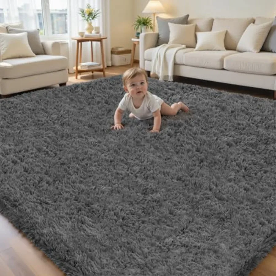8x10 Area Rug for Living Room, Ultra Soft Fluffy Shag Rug in Dark Gray Non-Slip Fuzzy Plush Indoor Floor Carpet for Bedroom, Nu
8x10 Area Rug for Living Room, Ultra Soft Fluffy Shag Rug in Dark Gray Non-Slip Fuzzy Plush Indoor Floor Carpet for Bedroom, Nu