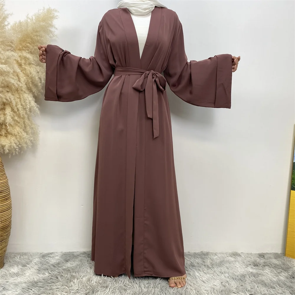 New Arrival Oem Solid Color High Quality Nida Fabric Open Abaya With Wide Flared Sleeves Muslim Women Abayas Cardigan 10 Colors
New Arrival Oem Solid Color High Quality Nida Fabric Open Abaya With Wide Flared Sleeves Muslim Women Abayas Cardigan 10 Colors