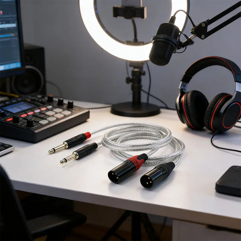 Hi-Res 2-Pack 6.35mm TS to XLR Male Cable Silver Braided Gold Plated for Guitar/Amp/Mic/Monitor
Hi-Res 2-Pack 6.35mm TS to XLR Male Cable Silver Braided Gold Plated for Guitar/Amp/Mic/Monitor