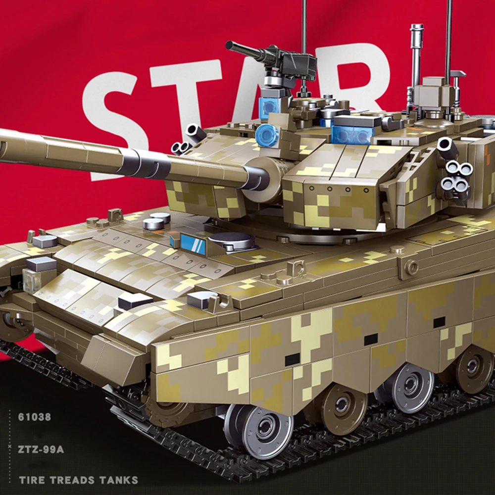 China ZTZ-99A Main Battle Tank Bricks Modern Military Vehicle Model Sets MBT Building Block WW2 Army Figures Toys For Gifts
China ZTZ-99A Main Battle Tank Bricks Modern Military Vehicle Model Sets MBT Building Block WW2 Army Figures Toys For Gifts