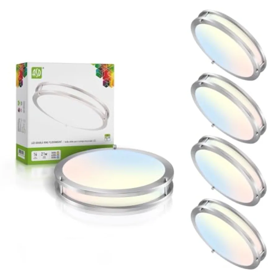 LED 14" Round Flush Mount Lighting, Close to Ceiling Light Fixture 3CCT, Dimmable, Energy Star, ETL Listed 21W 1675LM 3000-5000
LED 14" Round Flush Mount Lighting, Close to Ceiling Light Fixture 3CCT, Dimmable, Energy Star, ETL Listed 21W 1675LM 3000-5000