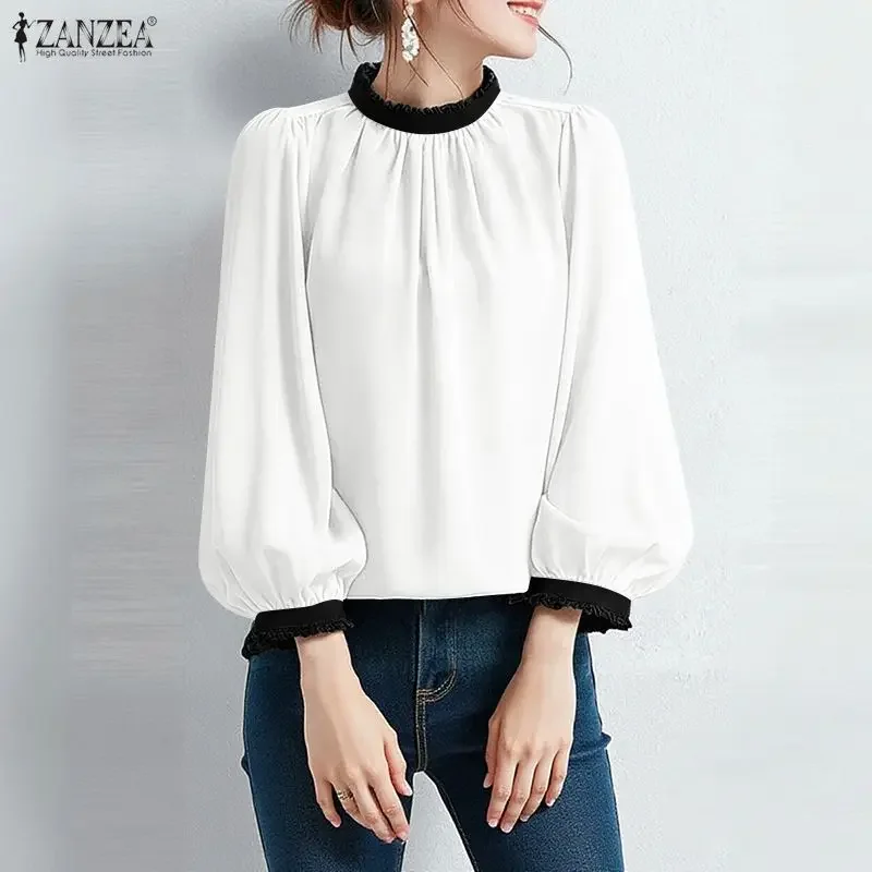 ZANZEA Women Chiffon Patchwork Blouse 2026 Spring Long Sleeve Tops Tunic Stylish Elegant Stand Neck Office Shirt Autumn Mujer
ZANZEA Women Chiffon Patchwork Blouse 2026 Spring Long Sleeve Tops Tunic Stylish Elegant Stand Neck Office Shirt Autumn Mujer