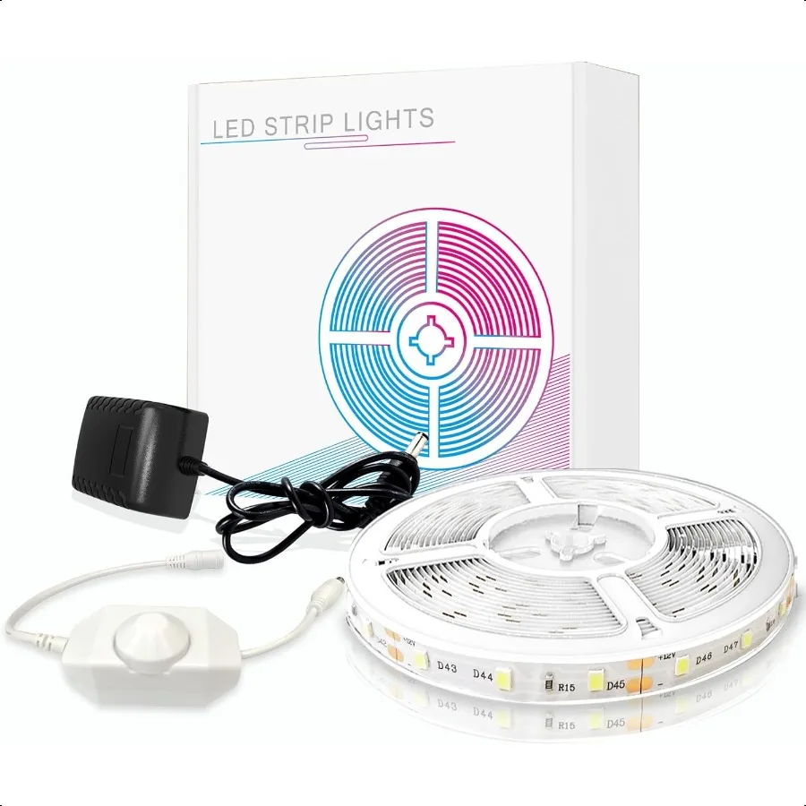 White LED Strip Light 20 ft Dimmable Bright Rope Lighting 6500K 24V Strips 360 LEDs 2835 Tape Lights for Bedroom Kitchen Mirror
White LED Strip Light 20 ft Dimmable Bright Rope Lighting 6500K 24V Strips 360 LEDs 2835 Tape Lights for Bedroom Kitchen Mirror