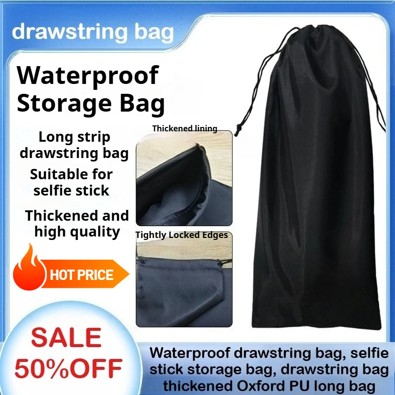 Waterproof drawstring bag, selfie stick storage bag, drawstring bag, thickened Oxford PU long bag
Waterproof drawstring bag, selfie stick storage bag, drawstring bag, thickened Oxford PU long bag