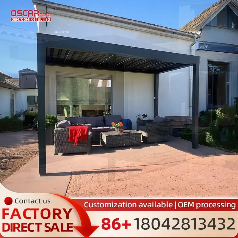 Outdoor Garden Aluminum Alloy Pavilion Electric Remote Control Waterproof Sunshade Arch Shutter Outdoor Recreation Patio Café Ba
Outdoor Garden Aluminum Alloy Pavilion Electric Remote Control Waterproof Sunshade Arch Shutter Outdoor Recreation Patio Café Ba