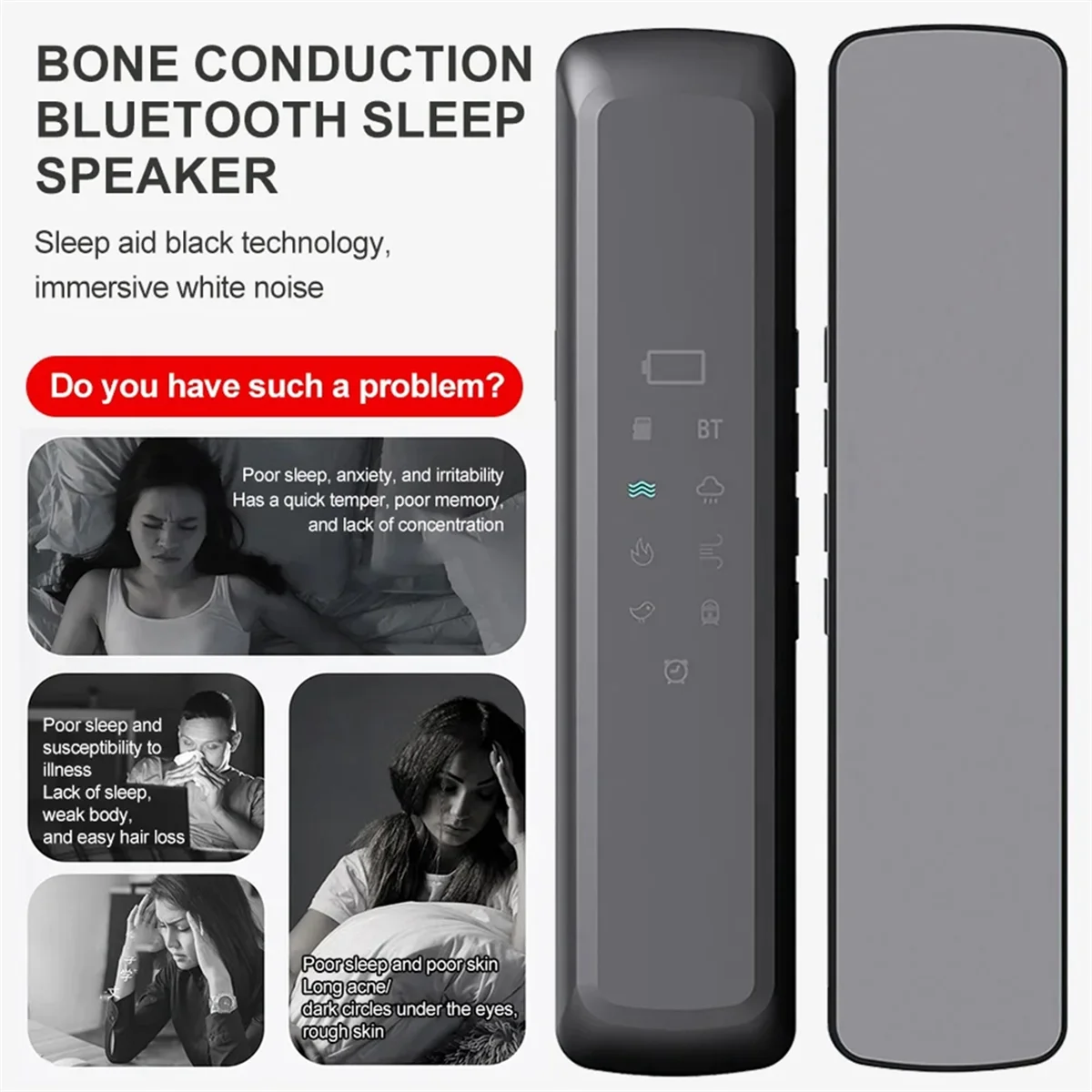 ABKM Under Pillow Speaker Bluetooth Mini Bone Conduction Sound Box Wireless Soundbar Improve Sleep White Noise Speaker
ABKM Under Pillow Speaker Bluetooth Mini Bone Conduction Sound Box Wireless Soundbar Improve Sleep White Noise Speaker