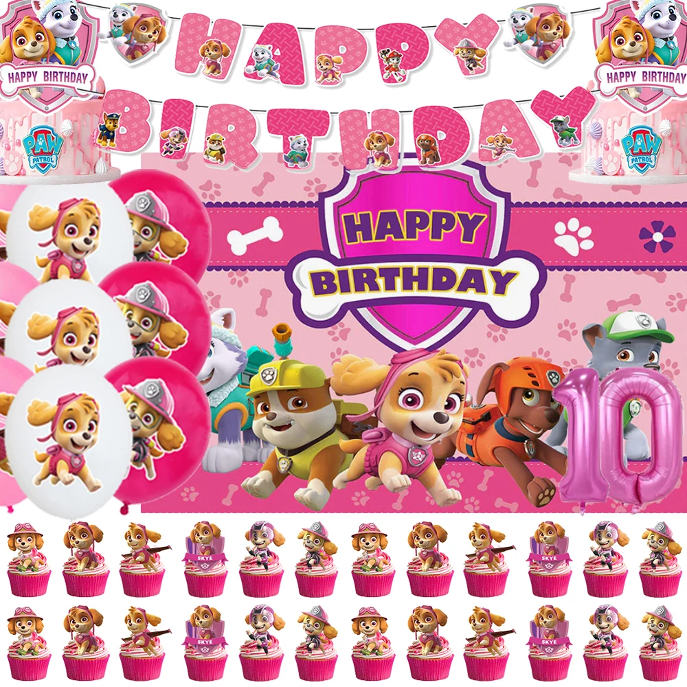 Pink PAW Patrol Skye Theme Birthday Party Decoration Backdrop Balloon Set Cake Topper Backdrop Baby Shower Kid Gift Toy Supplies
Pink PAW Patrol Skye Theme Birthday Party Decoration Backdrop Balloon Set Cake Topper Backdrop Baby Shower Kid Gift Toy Supplies