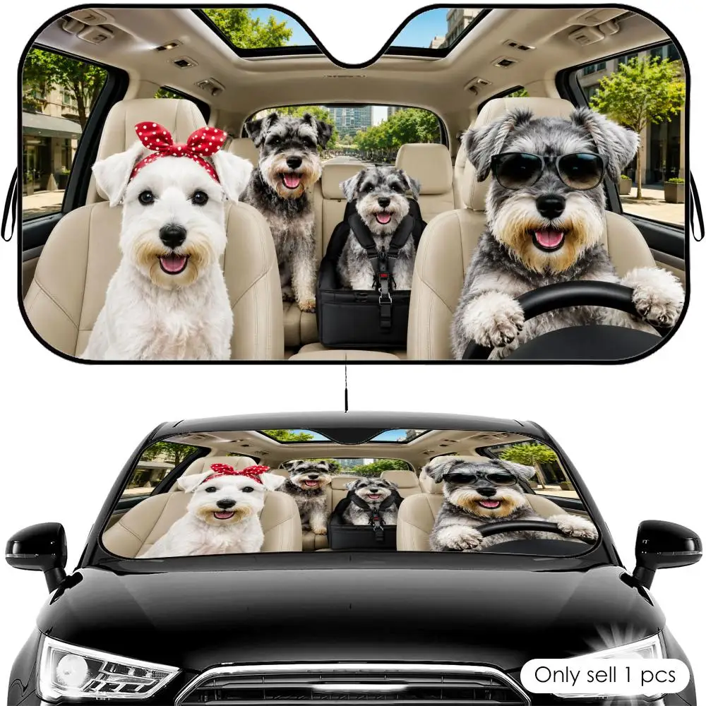 Schnauzer Family Ride Sun Visor Car Front Windshield Shade UV Block Heat Shield Foldable Universal Fit Cover
Schnauzer Family Ride Sun Visor Car Front Windshield Shade UV Block Heat Shield Foldable Universal Fit Cover