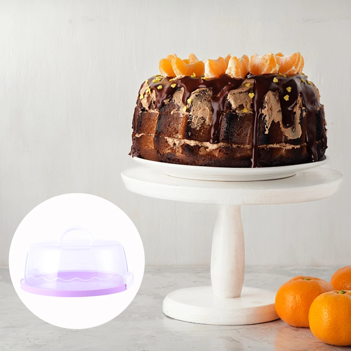 1pc Cake Box 10 Inch Round Purple Handheld Leakproof Design Cupcake Biscuit Fruit Storage Plastic
1pc Cake Box 10 Inch Round Purple Handheld Leakproof Design Cupcake Biscuit Fruit Storage Plastic