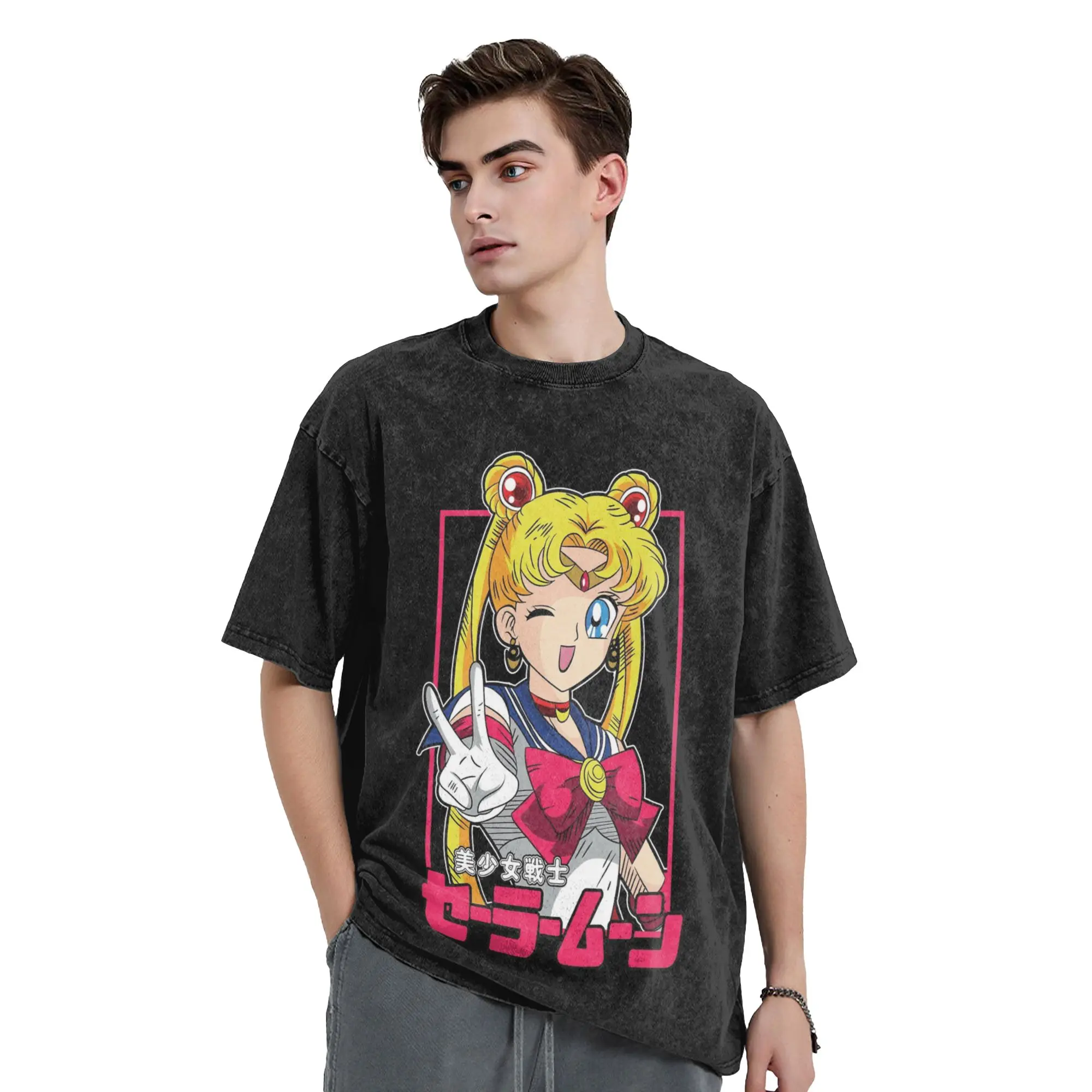 Футболка с принтом Sailor Moon в японском аниме-стиле, с коротким рукавом, в стиле Харадзюку, модная, для мужчин и женщин, уличная одежда, графические футболки
Футболка с принтом Sailor Moon в японском аниме-стиле, с коротким рукавом, в стиле Харадзюку, модная, для мужчин и женщин, уличная одежда, графические футболки