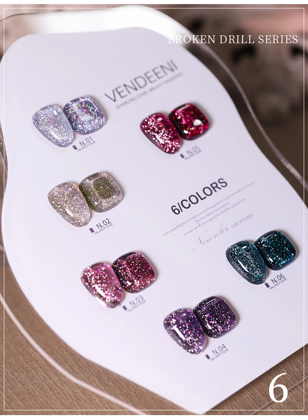 Vendeeni 6 Colors Rainbow Reflective Broken Diamond Gel Nail Polish UV LED Aurora Glitter Sequins Nail Varnish For Manicure
Vendeeni 6 Colors Rainbow Reflective Broken Diamond Gel Nail Polish UV LED Aurora Glitter Sequins Nail Varnish For Manicure