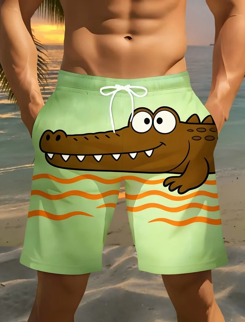 Men's Trendy Cute Cartoon Animal Print Casual Shorts - Summer Fun Wildlife Print Beach Shorts For Vacation Wear
Men's Trendy Cute Cartoon Animal Print Casual Shorts - Summer Fun Wildlife Print Beach Shorts For Vacation Wear