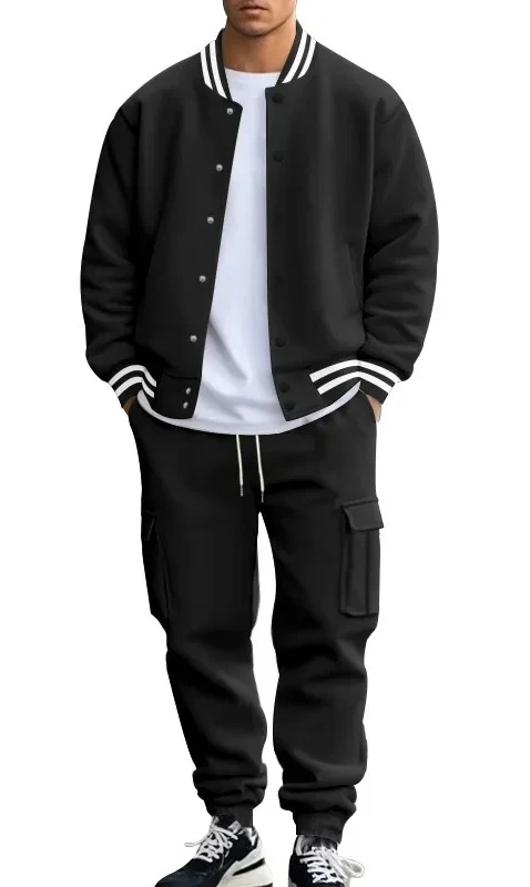 Осенне-зимняя внешняя торговля Бейсбольная куртка в американском стиле с воротником-стойкой, брюки, повседневная куртка, мужской свободный спортивный костюм
Осенне-зимняя внешняя торговля Бейсбольная куртка в американском стиле с воротником-стойкой, брюки, повседневная куртка, мужской свободный спортивный костюм