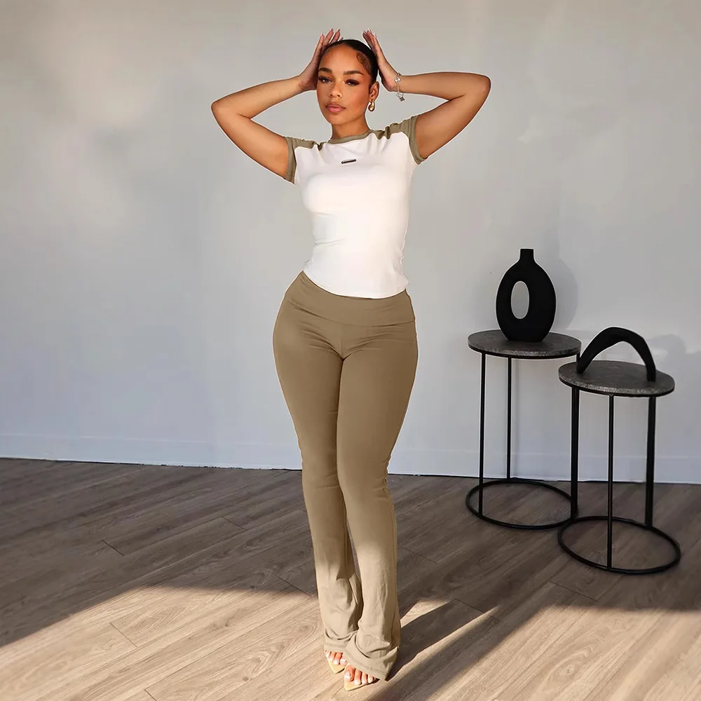 Two-Piece Women'S Trousers Suit Summer Matching Suit Solid Color Sports Yoga Slim Fit Two-Piece Tops And Pants Suit Clothing
Two-Piece Women'S Trousers Suit Summer Matching Suit Solid Color Sports Yoga Slim Fit Two-Piece Tops And Pants Suit Clothing