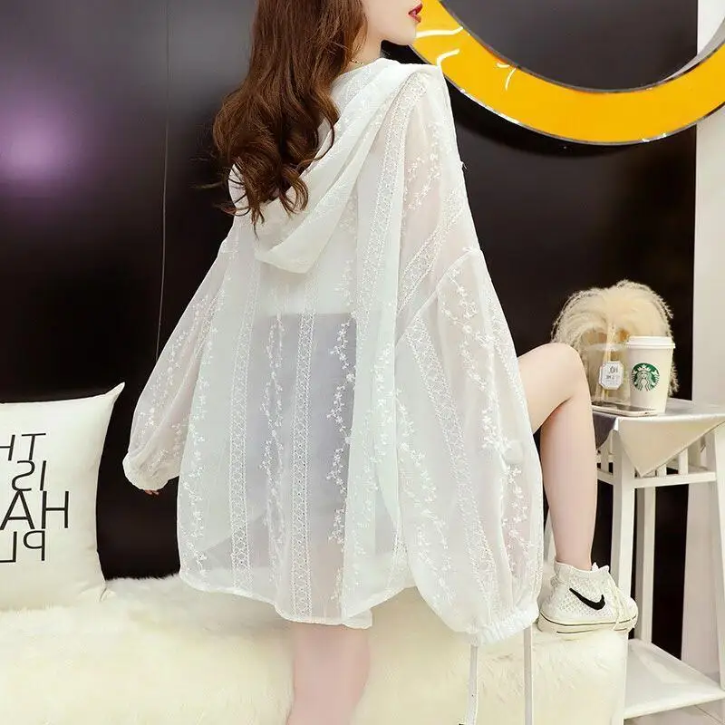 Women's New Sun Protection Clothing Women's Casual Long-Sleeved Shirt Summer Korean Style Girls Hooded Sun Protection Jacket
Women's New Sun Protection Clothing Women's Casual Long-Sleeved Shirt Summer Korean Style Girls Hooded Sun Protection Jacket